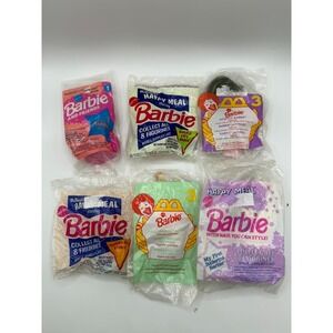 Vintage 1990s McDonald's Happy Meal Barbie Lot – 6 Sealed Toys – 1991-1997